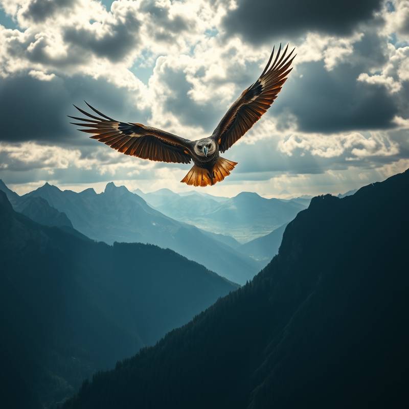 Adler im Flug über den Schweizer Alpen