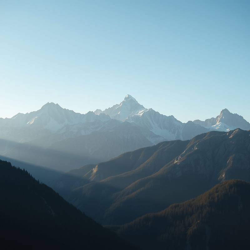 Majestätische Bergkette im Morgenlicht