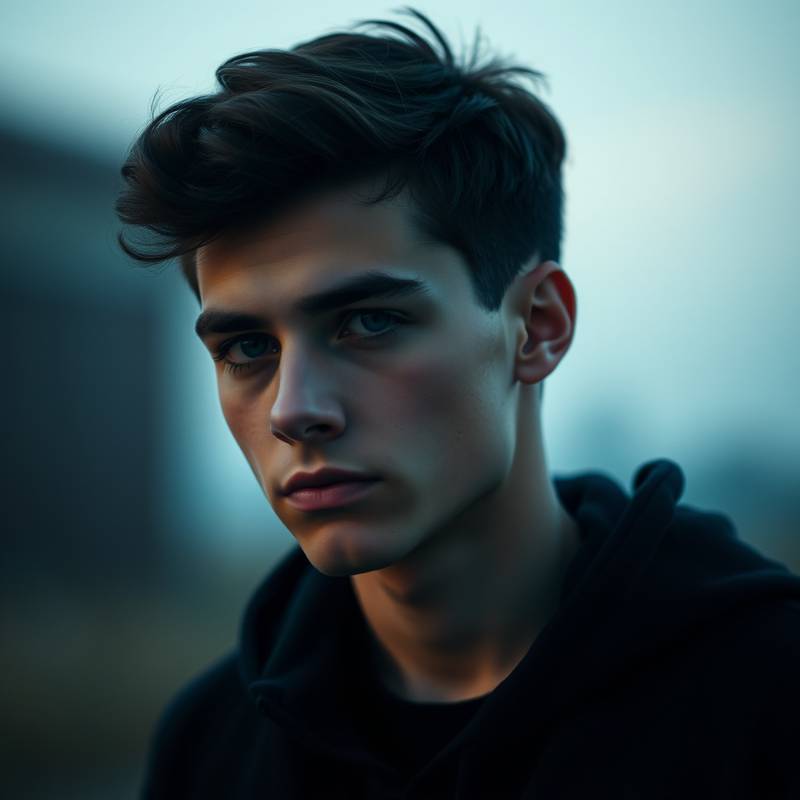 Porträt eines jungen Mannes mit verträumtem Blick