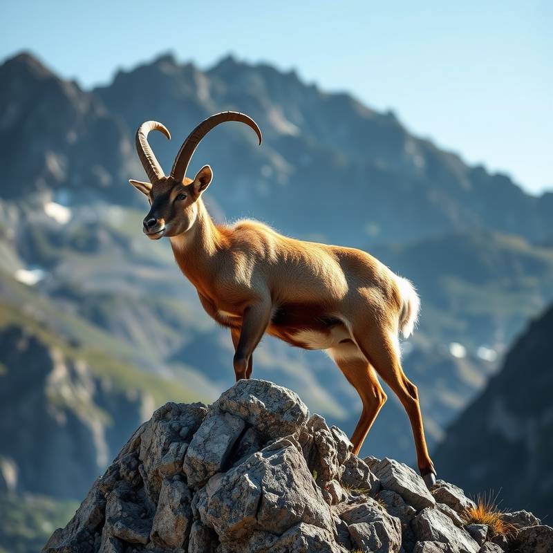 Steinbock auf einem Felsen